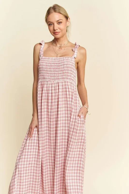 Davi & Dani Smocked Sleeveless Maxi Cami Dress - Brittney MADE