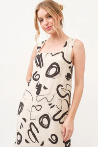And The Why Square Neck Abstract Printed Maxi Dress - Brittney MADE