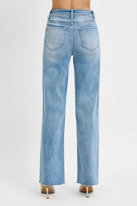 RISEN Tummy Control Rise Straight Jeans - Brittney MADE