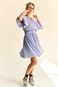 Davi & Dani Back Button Puff Sleeve Mini Dress - Brittney MADE