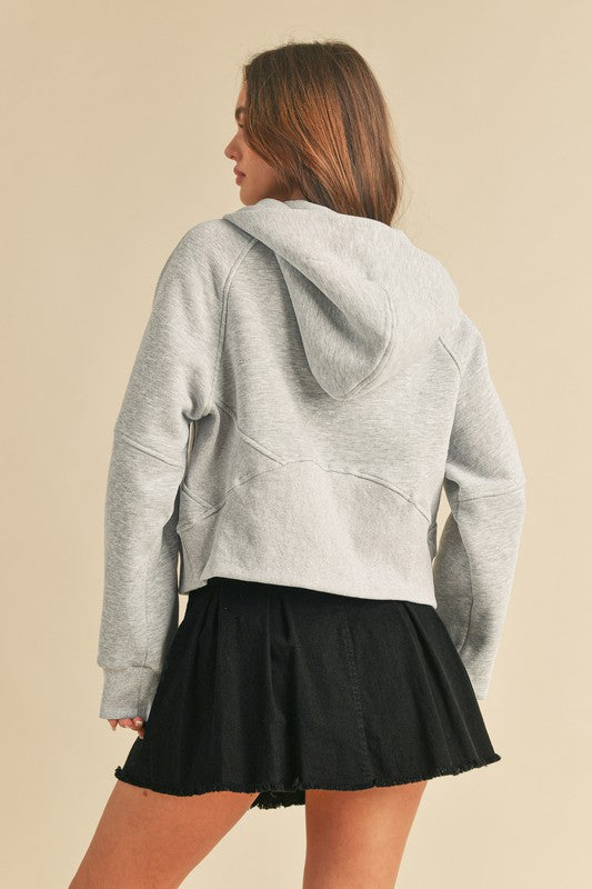 Aemi + Co Half Zip Raglan Sleeve Hoodie with Kangaroo Pocket - Brittney MADE