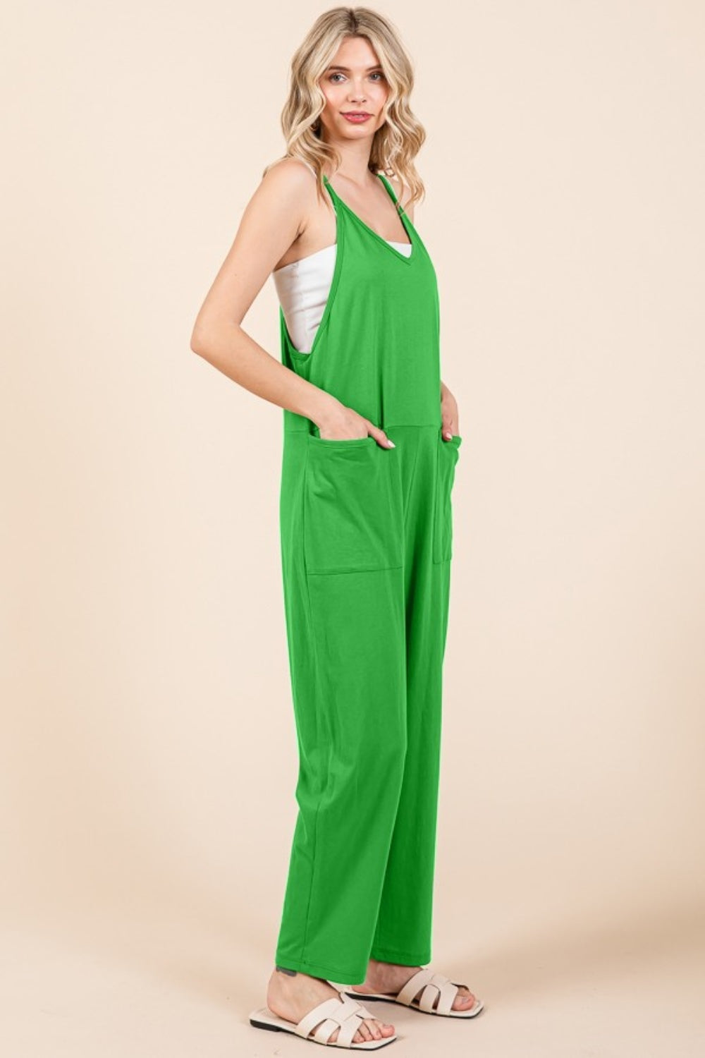 Culture Code Full Size Sleeveless Jumpsuit with Pockets - Brittney MADE