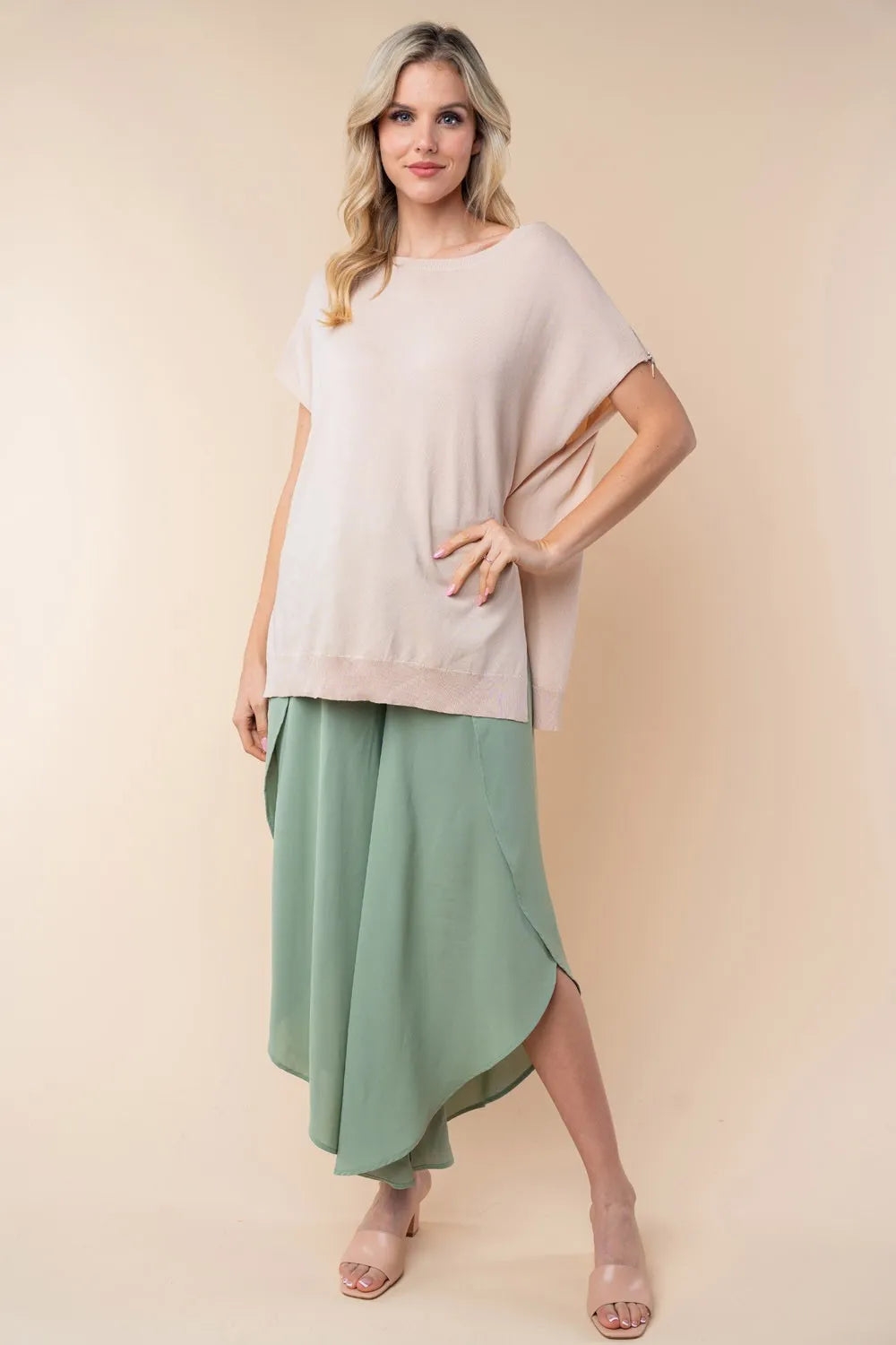 White Birch High Waisted Woven Pants - Brittney MADE
