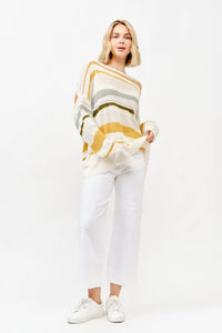 And The Why Abstract Striped Light Weight Loose Sweater - Brittney MADE