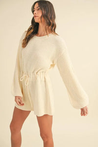 MABLE Round Neck Long Sleeve Sweater Romper - Brittney MADE