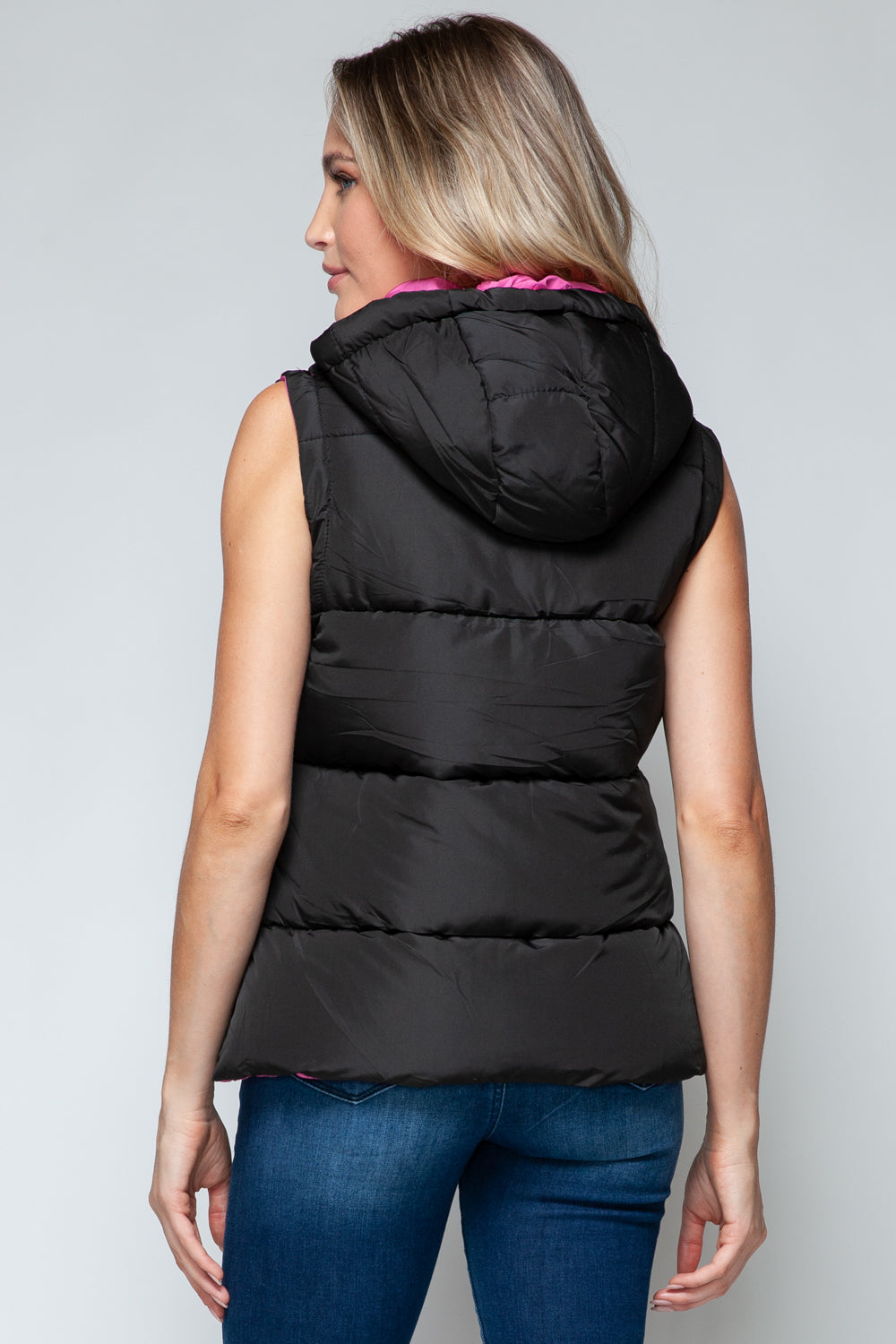 Snobbish Snap and Zip Closure Hooded Vest - Brittney MADE