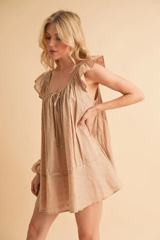 Aemi+Co Ruffled Cap Sleeve Cotton Tunic Mini Dress - Brittney MADE