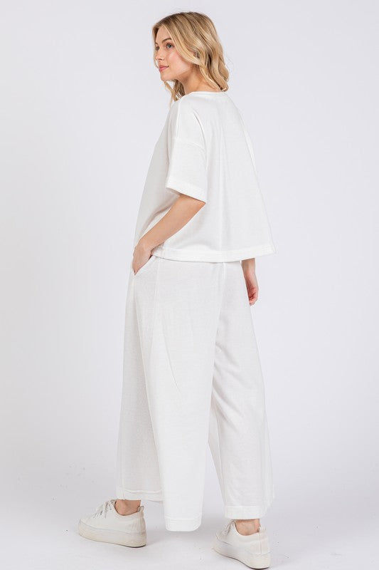 Ces Femme Half Button Half Sleeve Top and Pants Set - Brittney MADE