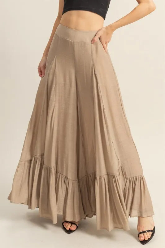 HYFVE High-Waist Ruffle Flared Wide Leg Pants - Brittney MADE