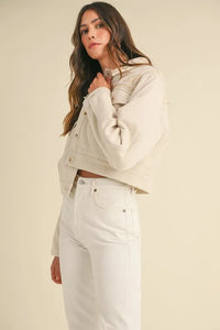 MABLE Embroidered Quilted Cropped Jacket - Brittney MADE