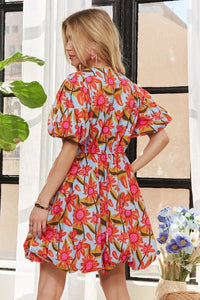 ADORA Puff Sleeve Floral Dress - Brittney MADE