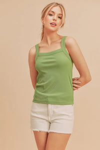 Aemi + Co Square Neck Wide Strap Tank - Brittney MADE