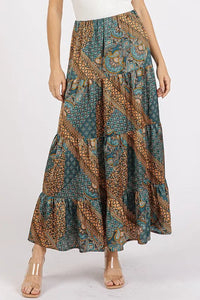 Mittoshop Paisley Patchwork Print Satin Maxi Skirt - Brittney MADE
