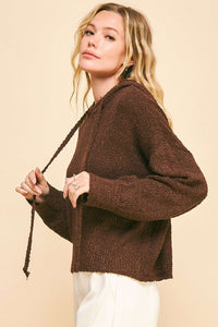 Davi & Dani Drop Shoulder Long Sleeve Hooded Sweater - Brittney MADE