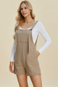 Double Take Full Size Texture Sleeveless Romper - Brittney MADE