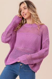 BiBi Openwork Long Sleeve Knit Top - Brittney MADE