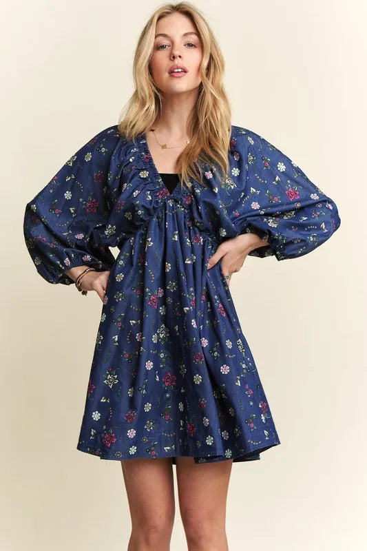 ADORA Batwing Sleeves Floral Dress - Brittney MADE