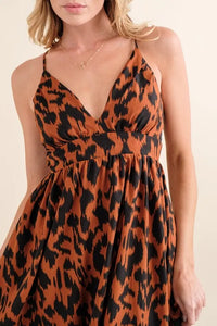 And The Why Leopard Print Plunge Maxi Dress - Brittney MADE