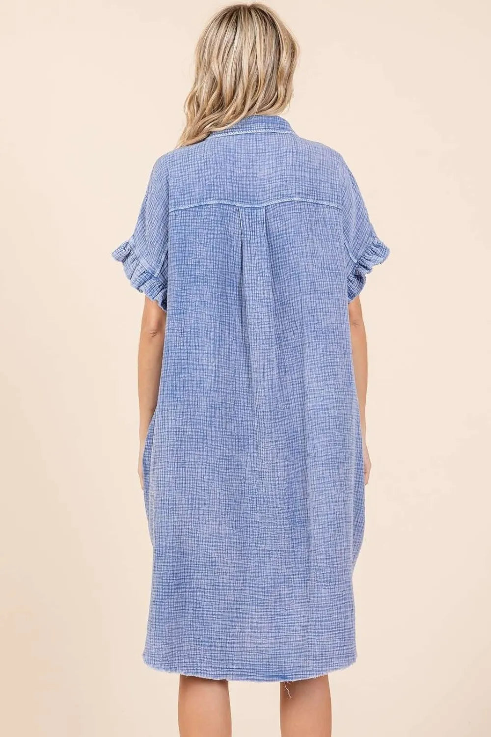 Mittoshop Mineral Wash Cotton Gauze Mini Shirt Dress - Brittney MADE
