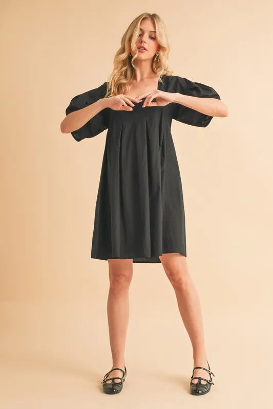 Aemi + Co Square Neck Babydoll Dress with Pockets - Brittney MADE