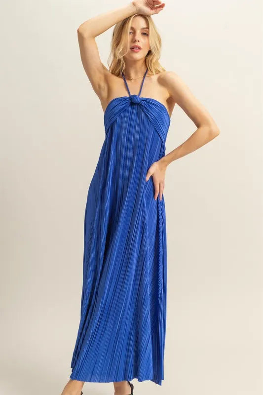 HYFVE Knotted Detail Halter Neck Flowy Maxi Dress - Brittney MADE