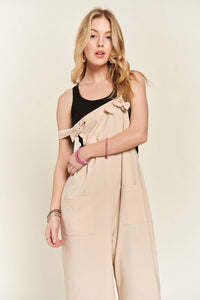 ADORA Knotted Wide Strap Wide Leg Overalls - Brittney MADE