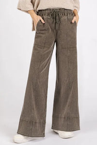 Mittoshop Mineral Wash Elastic Wide Leg Pants - Brittney MADE