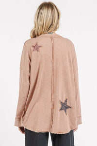 Mittoshop Mineral Wash Star Patch Long Sleeve T-Shirt - Brittney MADE