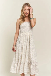 ADORA Smocked Floral Ruffled Hem Cami Dress - Brittney MADE