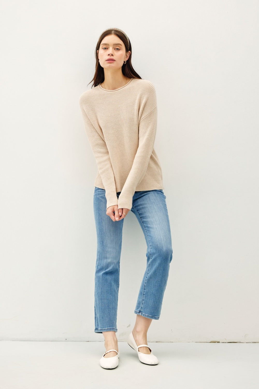 Be Cool Round Neck Long Sleeve Sweater - Brittney MADE