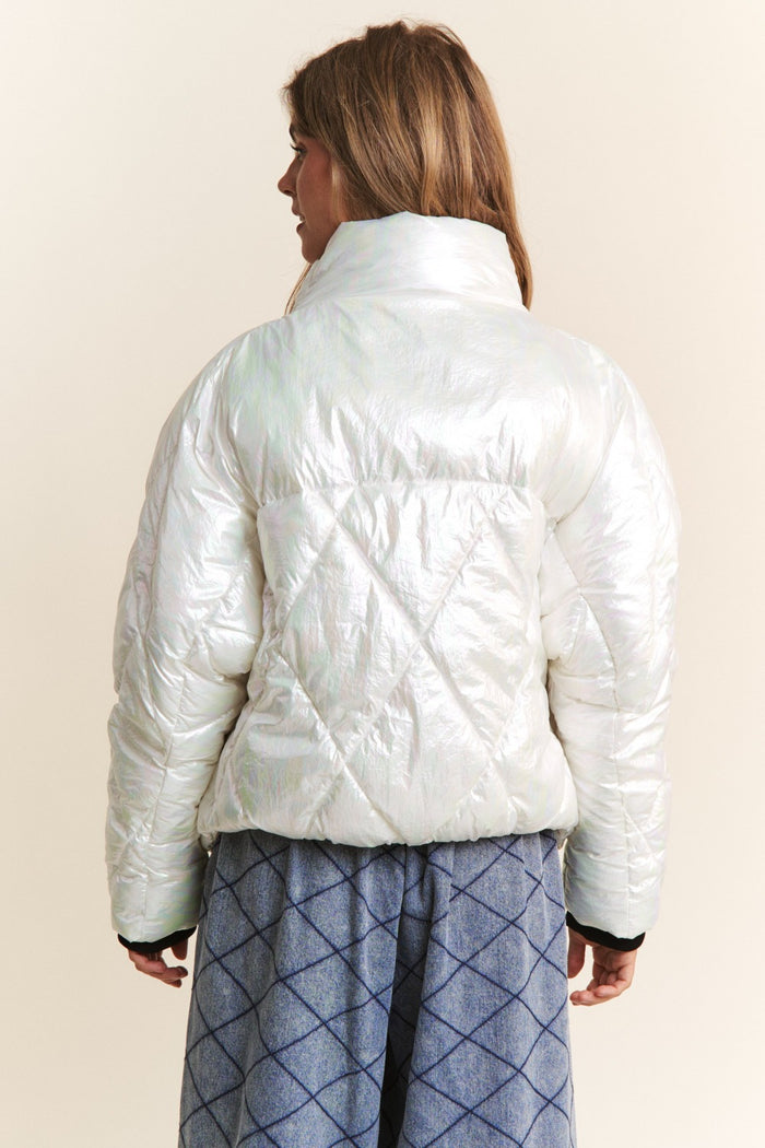 J.NNA Quilted Mock Neck Puffer Jacket - Brittney MADE