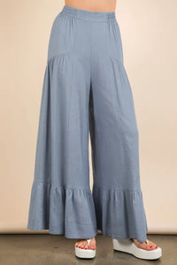 VERY J Palazzo Elastic Waist Comfy Pants - Brittney MADE
