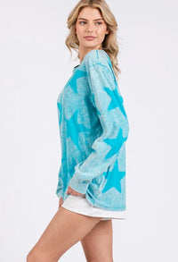 SAGE + FIG Mineral Wash Star Pattern T-Shirt - Brittney MADE