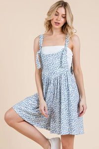 BOMBOM Floral Print Overalls with Pockets - Brittney MADE
