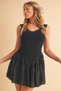 Aemi+Co Frill Sleeveless Drop Waist Mini Dress - Brittney MADE