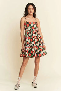 Davi & Dani Floral Scalloped Cutout Back Mini Dress - Brittney MADE