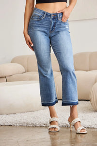 Judy Blue Full Size Release Hem Cropped Bootcut Jeans - Brittney MADE