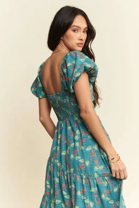 Davi & Dani Lightweight Sweetheart Neck Textured Tiered Maxi Dress - Brittney MADE