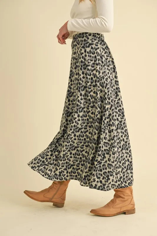 Aemi+Co Leopard Midi Skirt - Brittney MADE