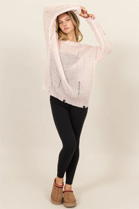 HYFVE Distressed Long Sleeve Knit Top - Brittney MADE
