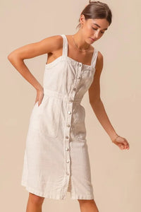 SO ME Button Down Pocket Front Pinafore Dress - Brittney MADE