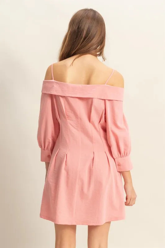 HYFVE Button Down Spaghetti Strap Mini Dress with Pockets - Brittney MADE