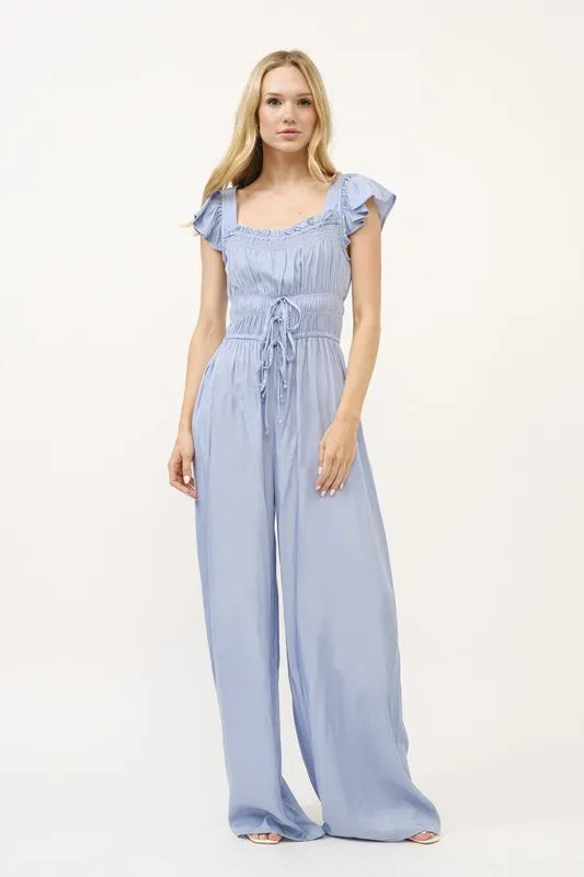 And The Why Ruched Multi Strings Jumpsuit - Brittney MADE