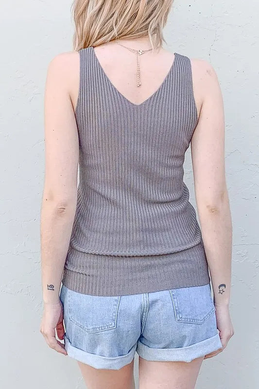 And The Why Ribbed Knit Slim Tank - Brittney MADE