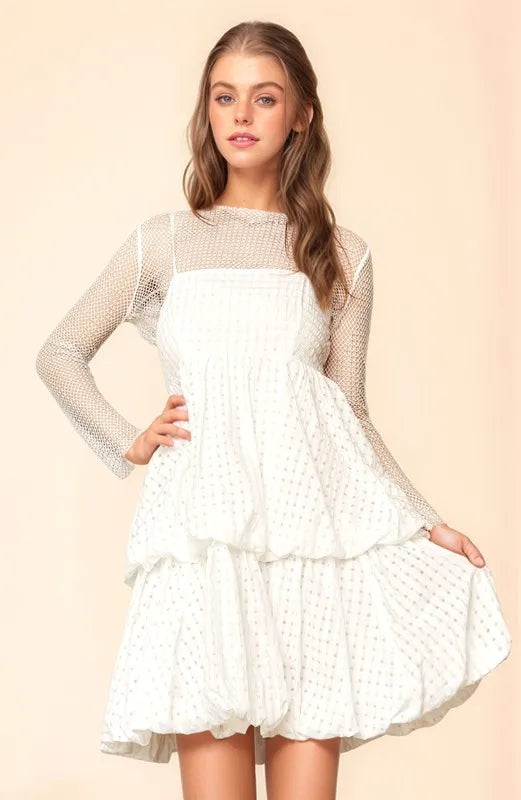 Davi & Dani Checker Print Side Pockets Textured Mini Dress - Brittney MADE