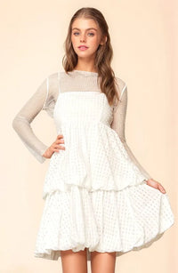 Davi & Dani Checker Print Side Pockets Textured Mini Dress - Brittney MADE