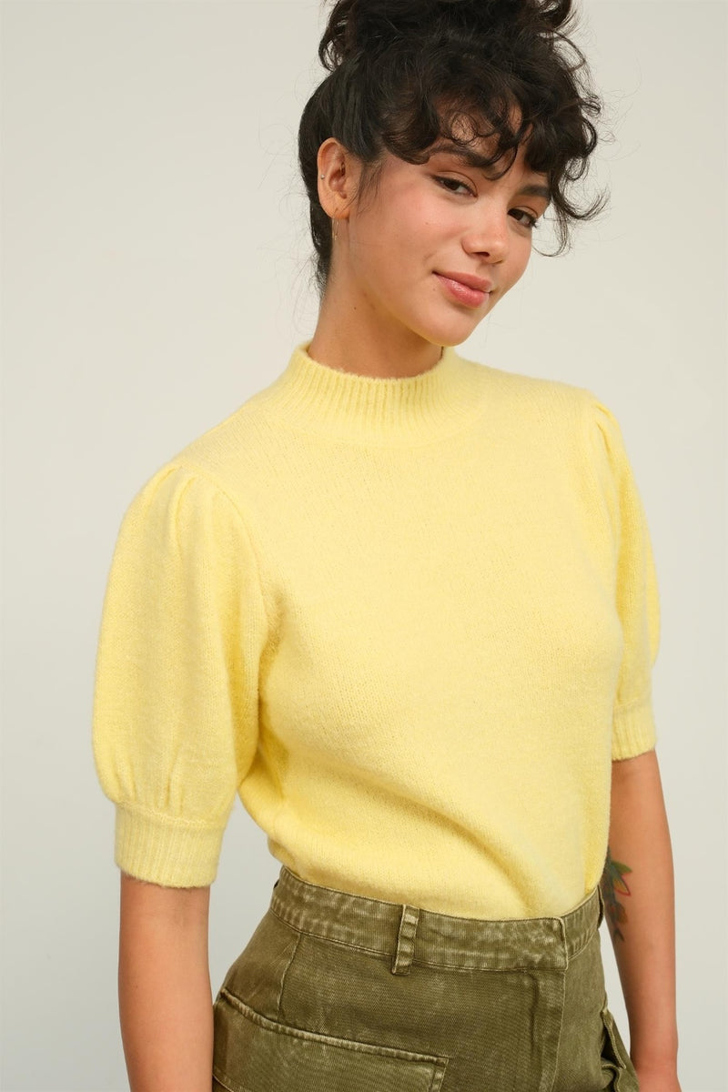 HYFVE Mock Neck Puff Sleeve Sweater - Brittney MADE