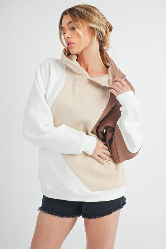 Aemi + Co Color Block Hoodie with Kangaroo Pocket - Brittney MADE