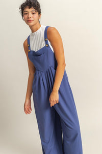 HYFVE Pleated Detail Front Pocket Wide Strap Overalls - Brittney MADE