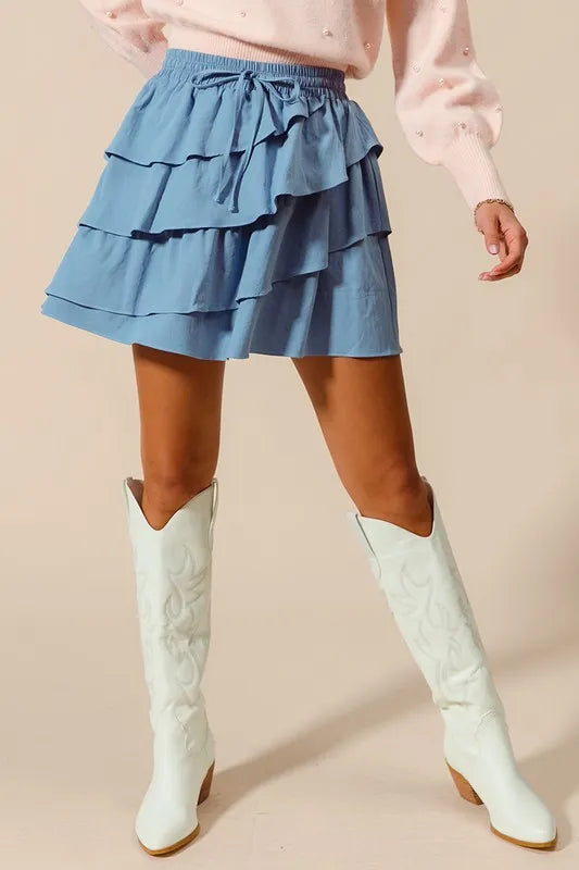 SO ME Asymmetrical Ruffled Game Day Skirt - Brittney MADE
